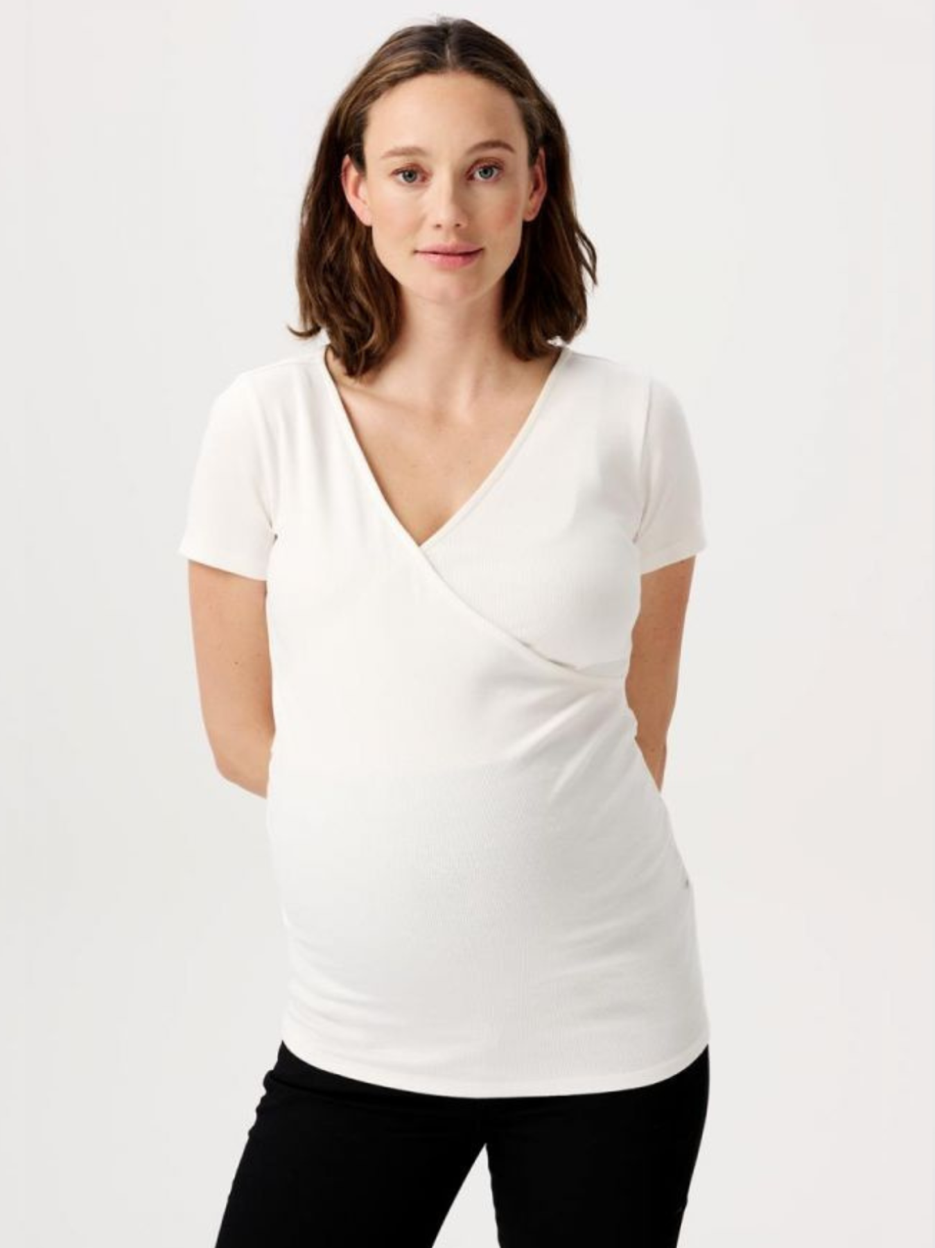T-shirt de maternité côtelé Crème SANSON