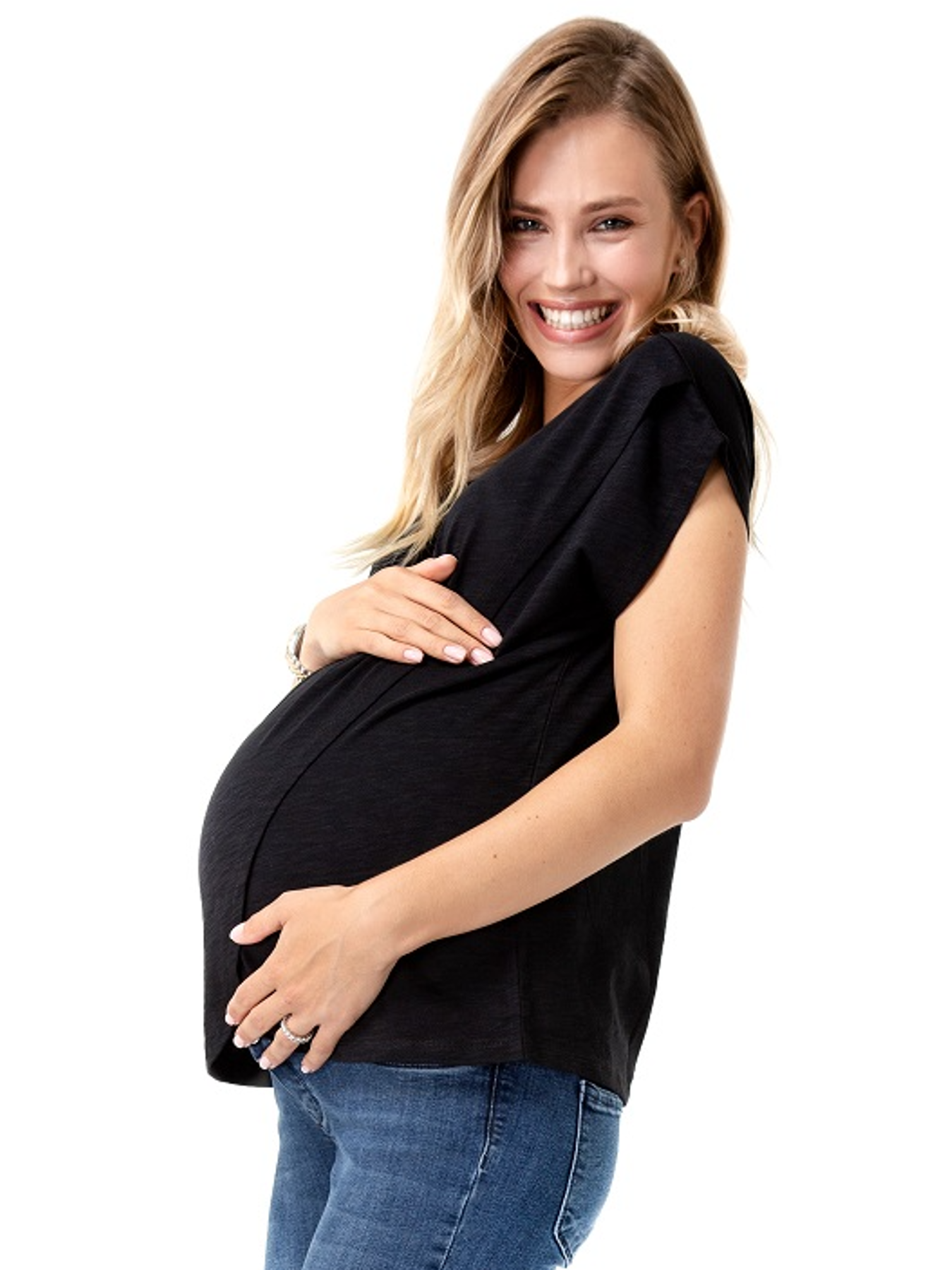 Haut croisé grossesse et allaitement Noir