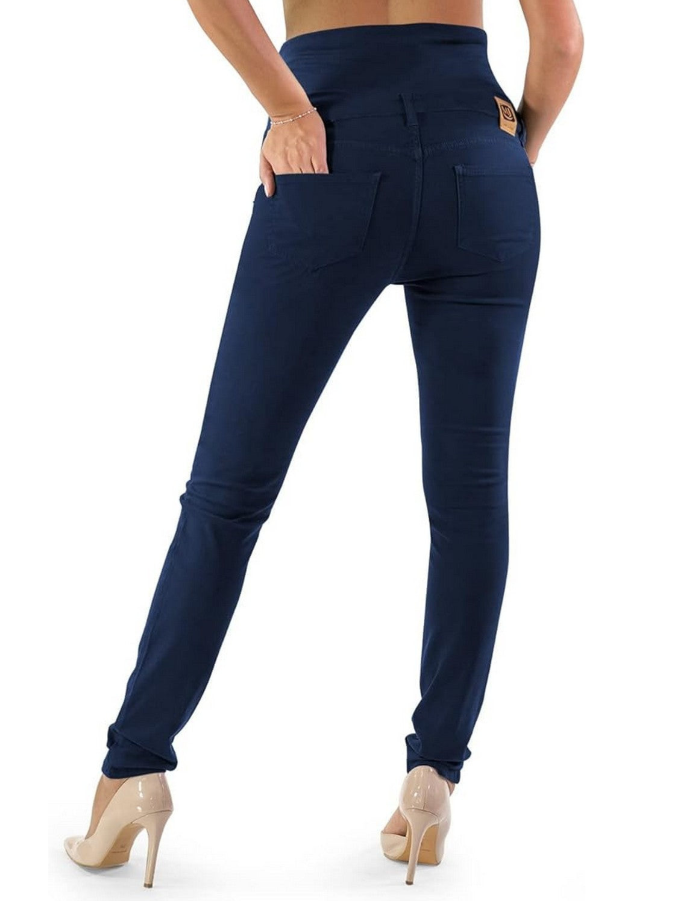 Pantalon de Grossesse Bleu Marine – Coton Égyptien Ultra-Stretch