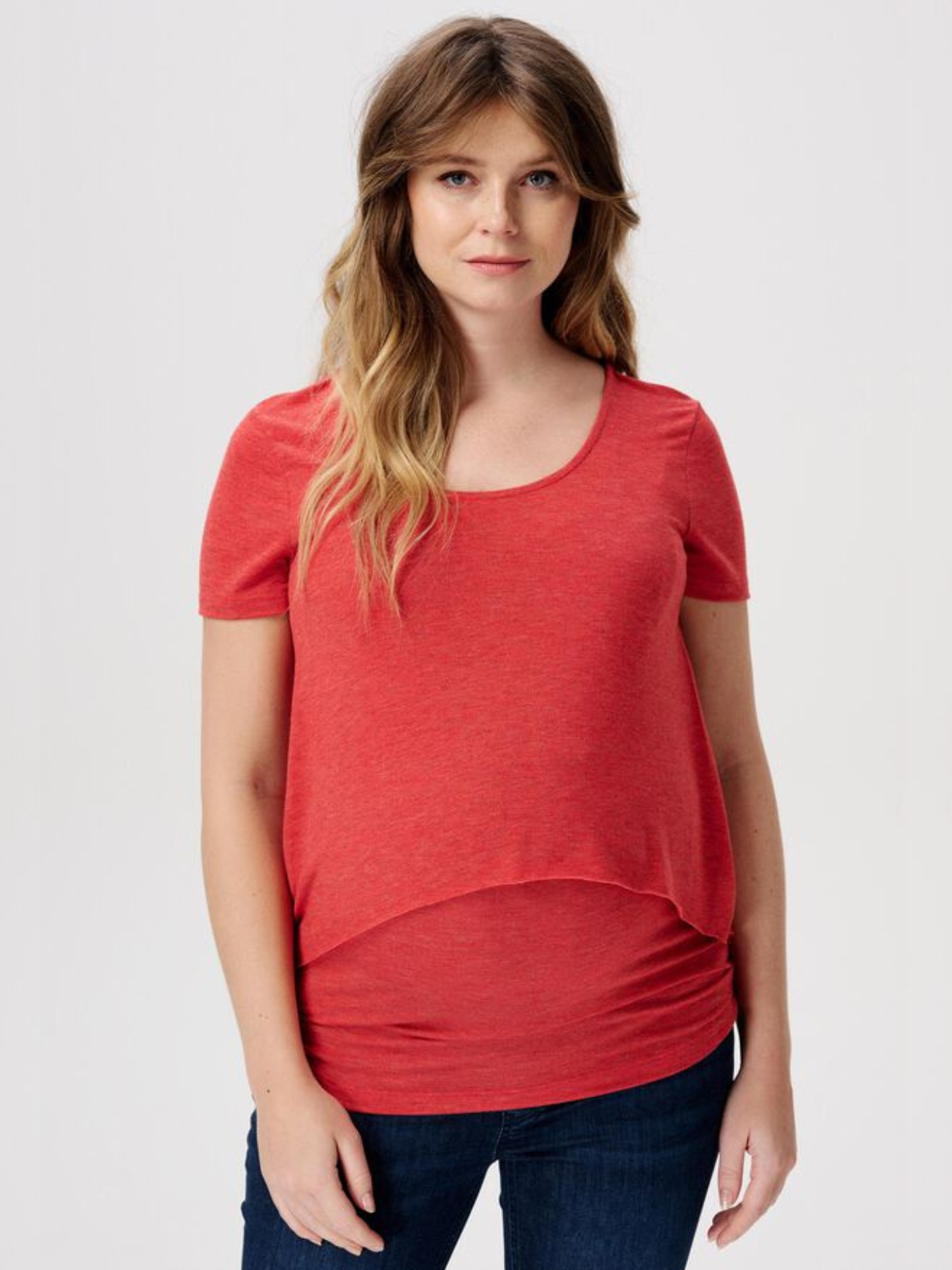 T-shirt de maternité drapé Rouge