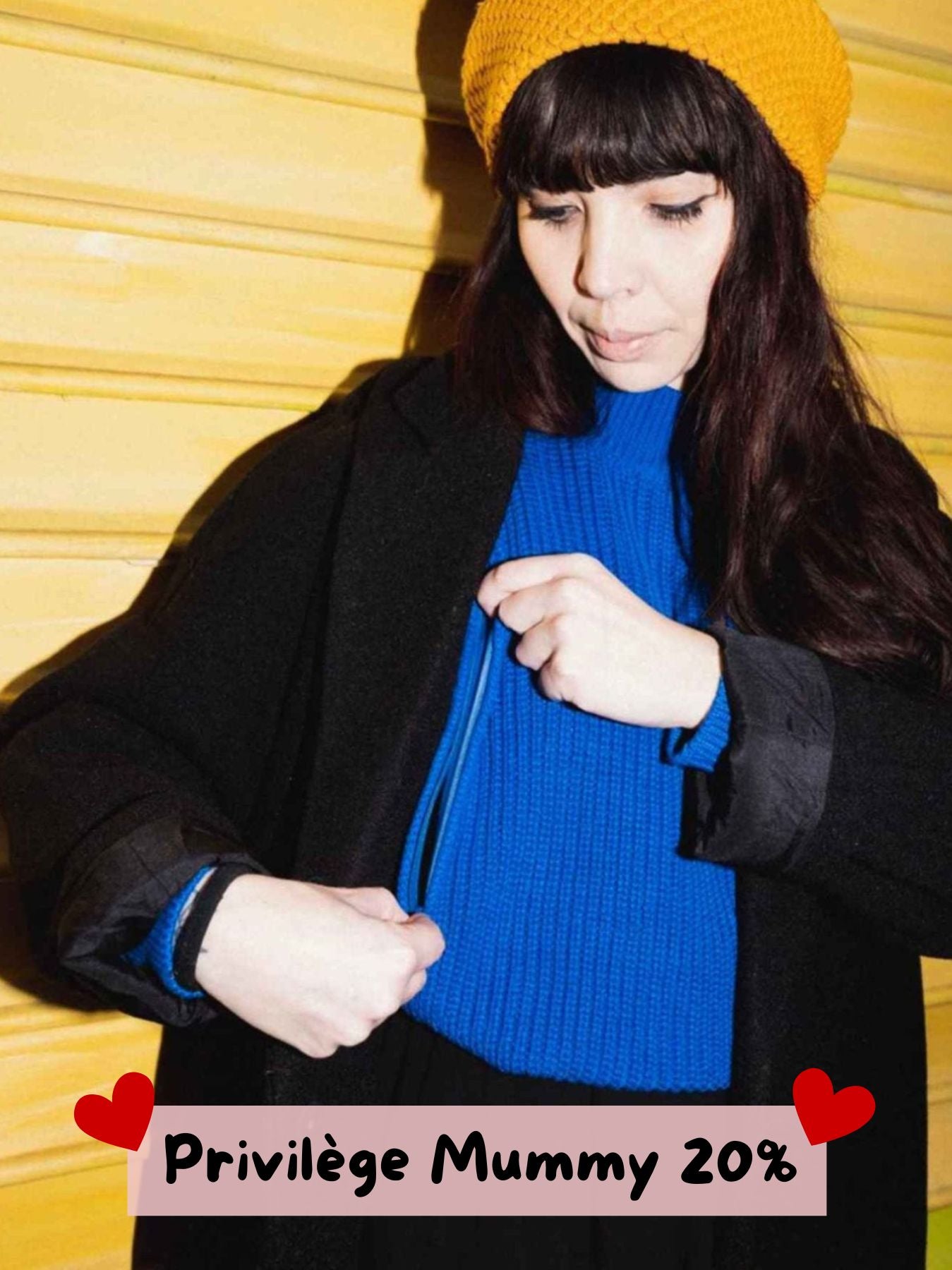 Pull en maille d’allaitement Bleu Roi