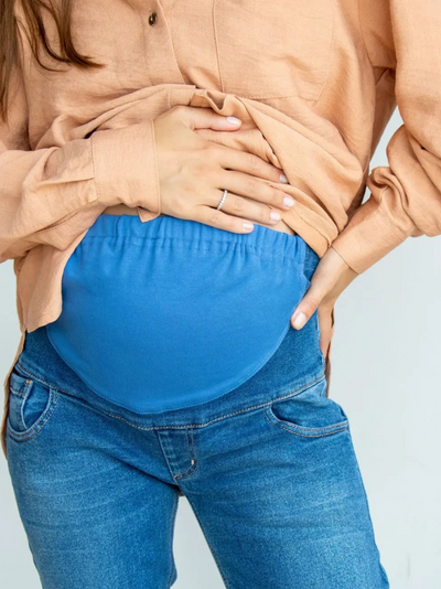 Zwangerschapsjeans van blauw denim