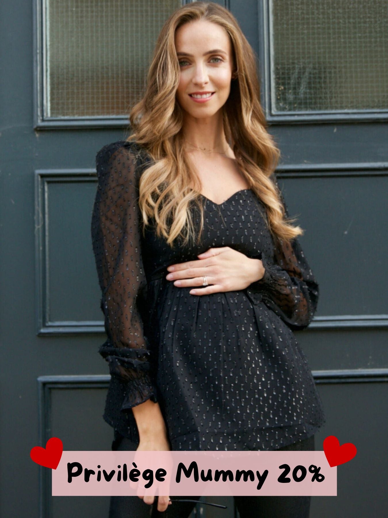 Blouse de grossesse élégante noire