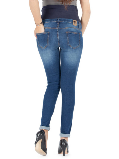 Basic Blue Slim Maternity Jeans