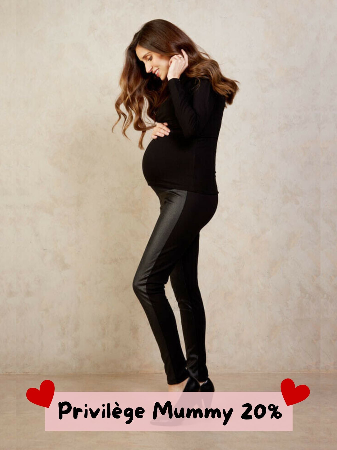 Legging de maternité en cuir