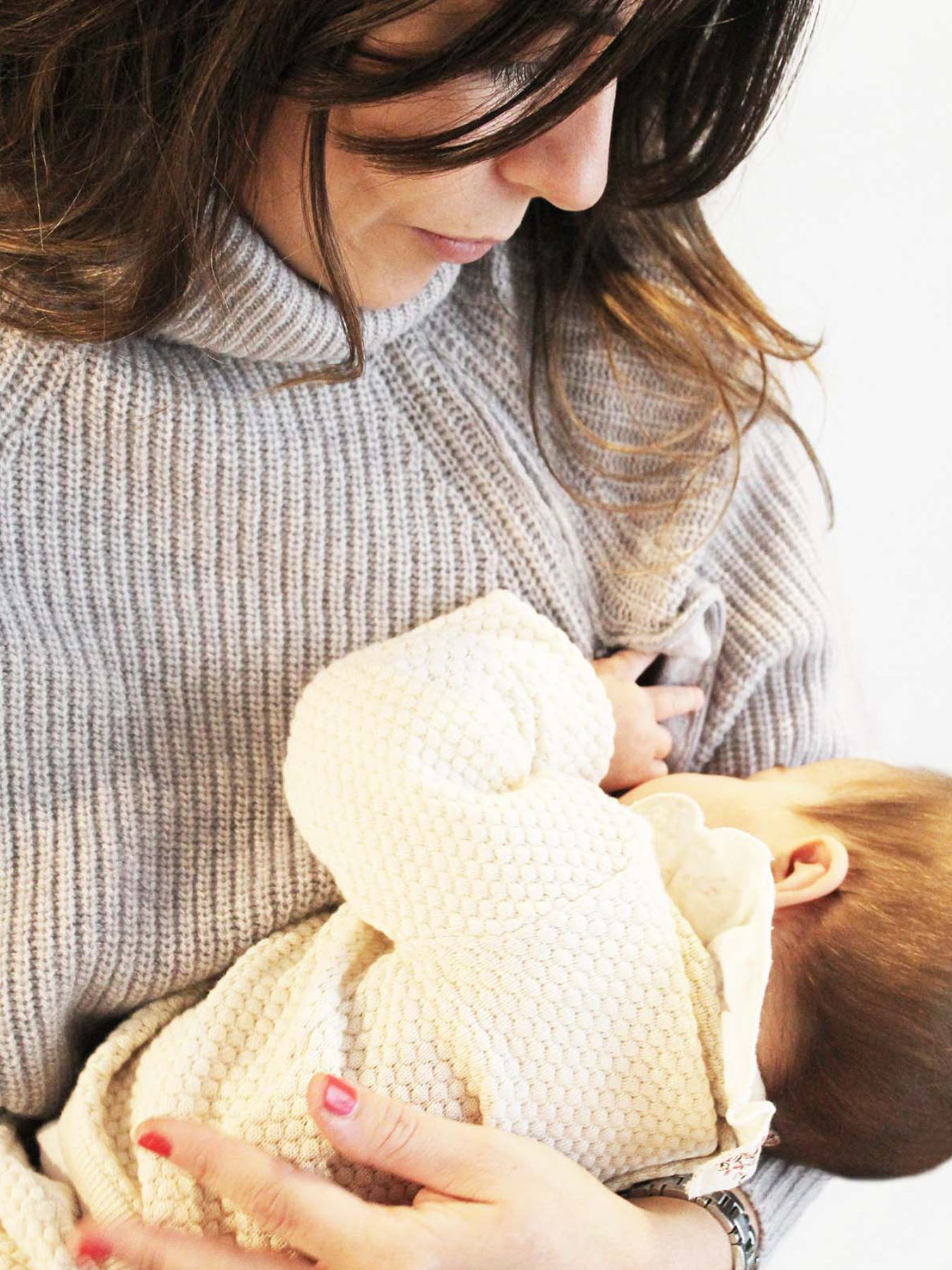 Pull d’allaitement mama en laine mérinos Gris