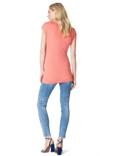 T-shirt grossesse et allaitement léger corail