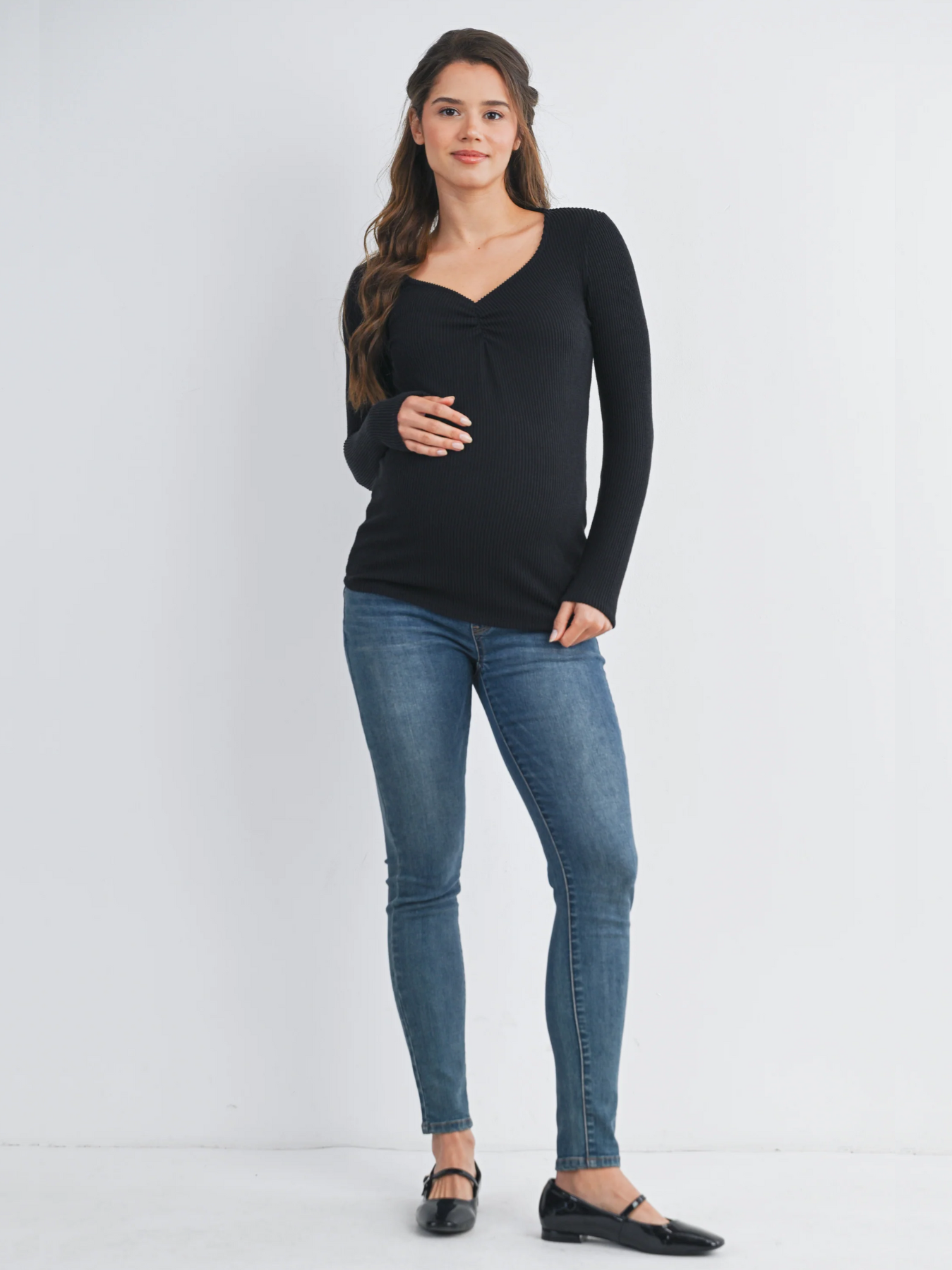 Blouse noire avec décolleté dentelle Noir