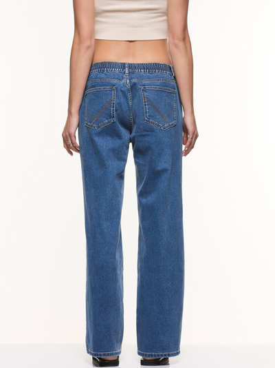 Jeans de grossesse ample moderne taille mi-haute denim moyen