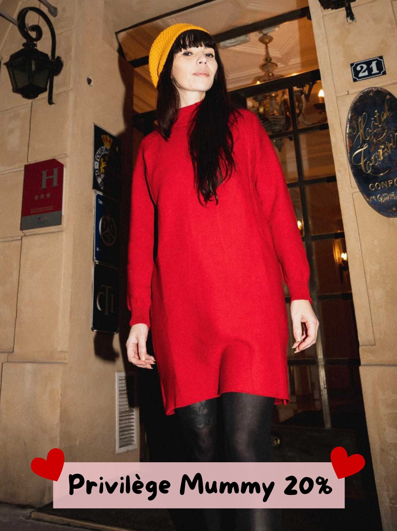 Robe d’allaitement rouge amour