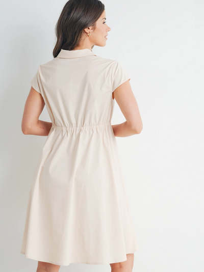 Robe chemise de maternité boutonnée