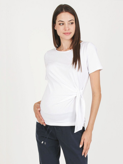 Karen White Bow Maternity T-Shirt