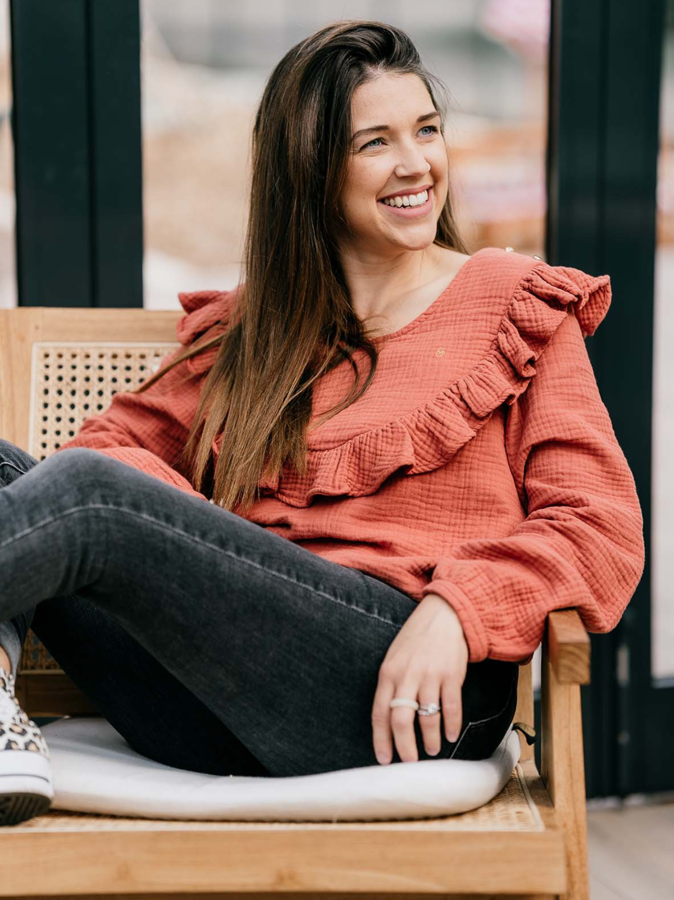 Blouse en gaze de coton Terracota