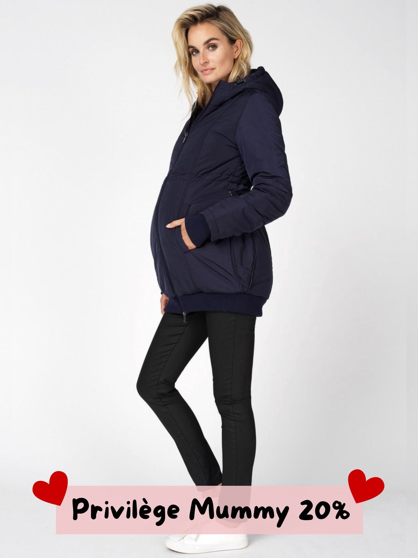 Veste de maternité 3 en 1 bleue nuit