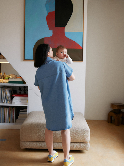 Robe en denim de maternité