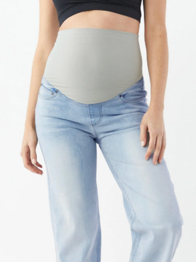 Jeans de grossesse droit en denim clair