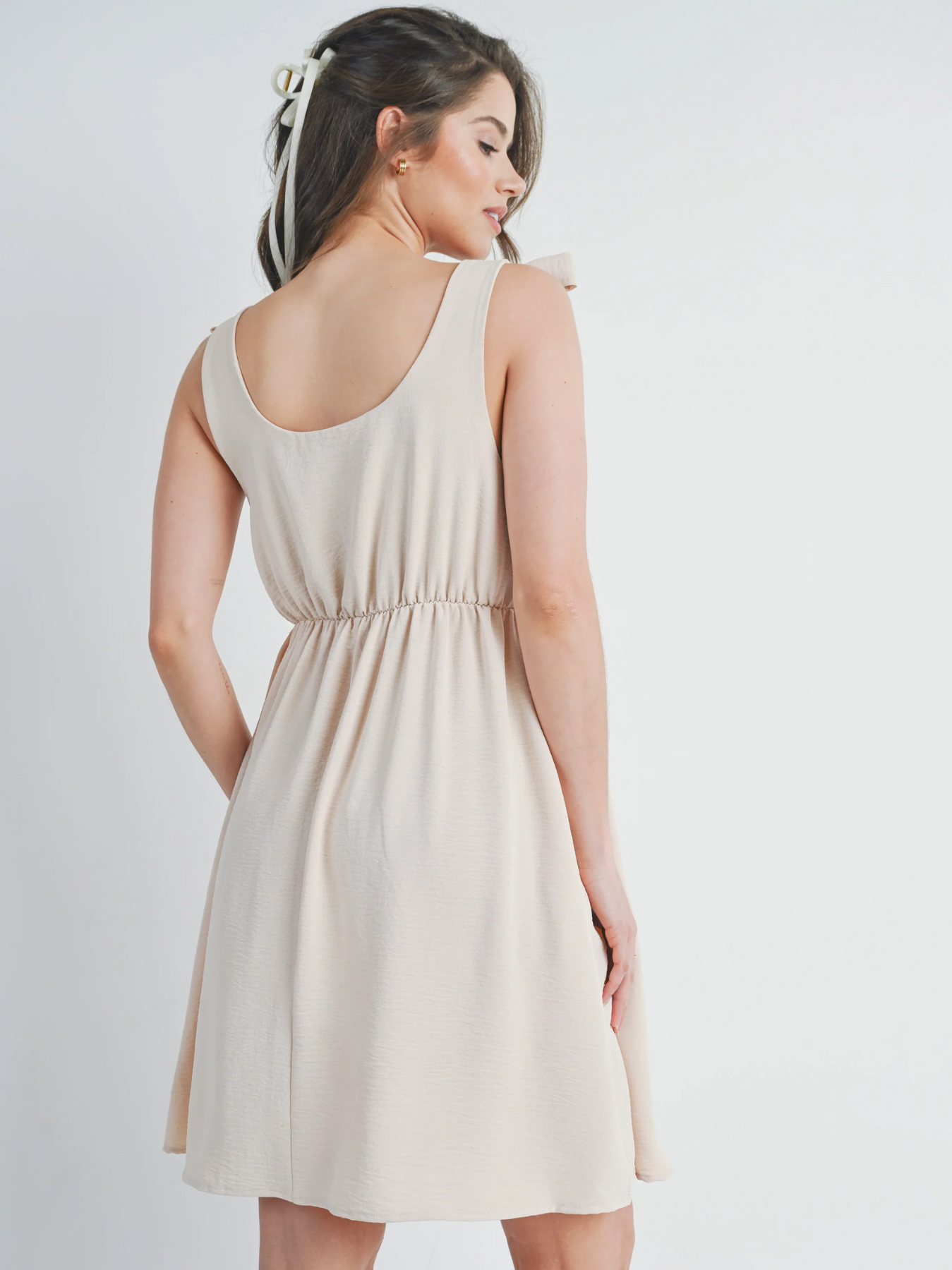 Robe de maternité fluide beige