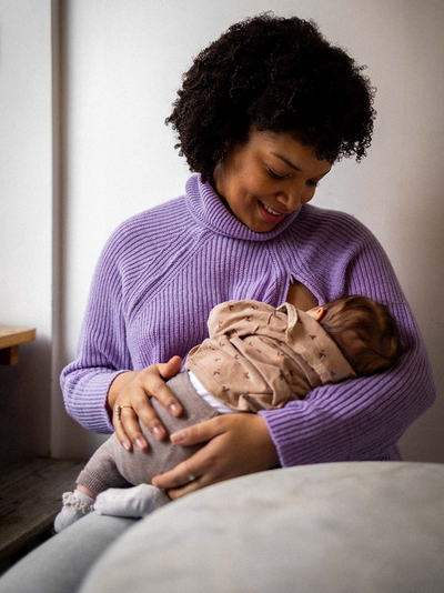 Lila Merino Wool Mama Nursing Sweater