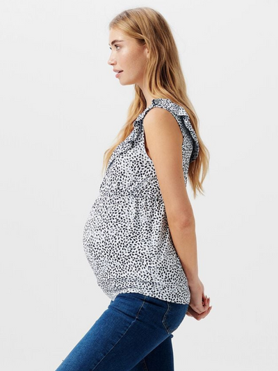 Maternity top with ruffles