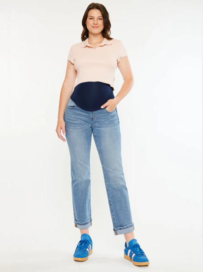 Jeans de grossesse boyfriend avec bandeau