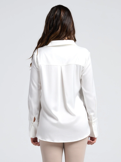 Chemisier chic de maternité Satin Blanc