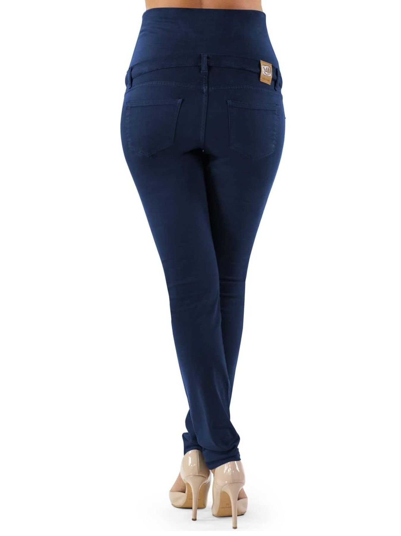 Pantalon de Grossesse Bleu Marine – Coton Égyptien Ultra-Stretch