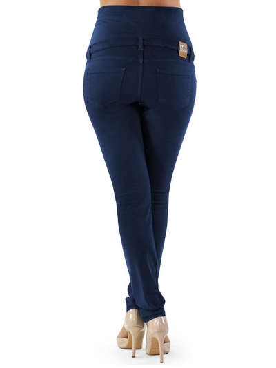 Pantalon de Grossesse Bleu Marine – Coton Égyptien Ultra-Stretch