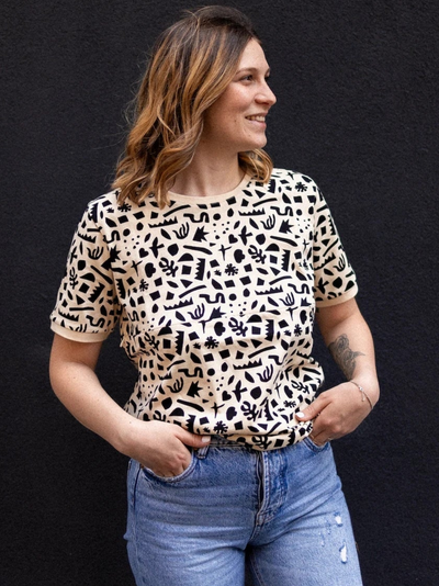 T-shirt met geometrisch patroon voor borstvoeding