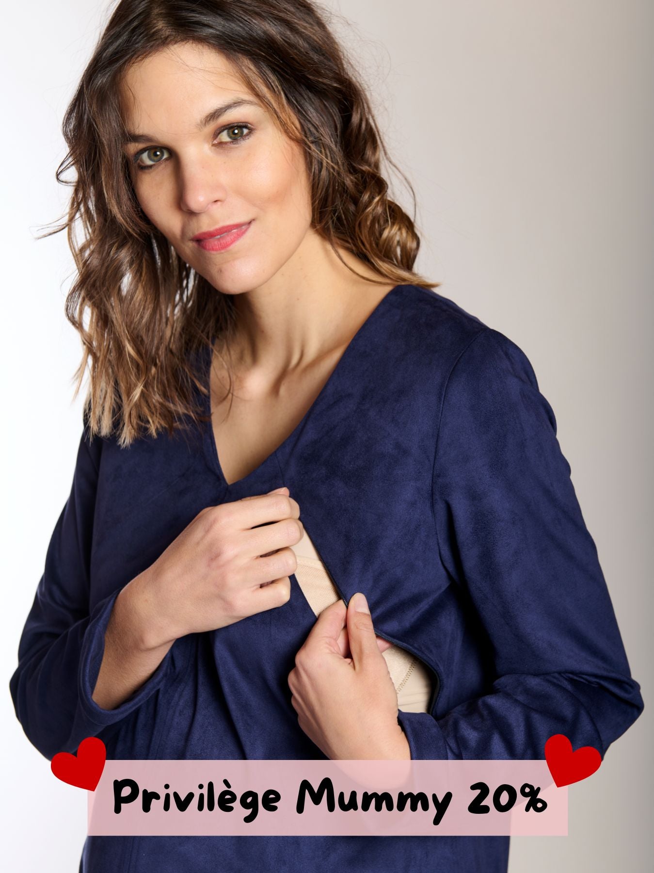 Robe de grossesse en suédine Prunelle