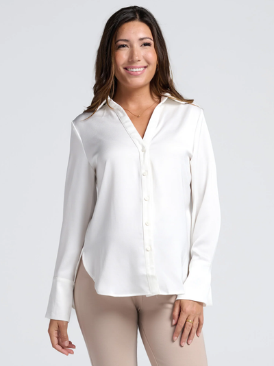 Chemisier chic de maternité Satin Blanc