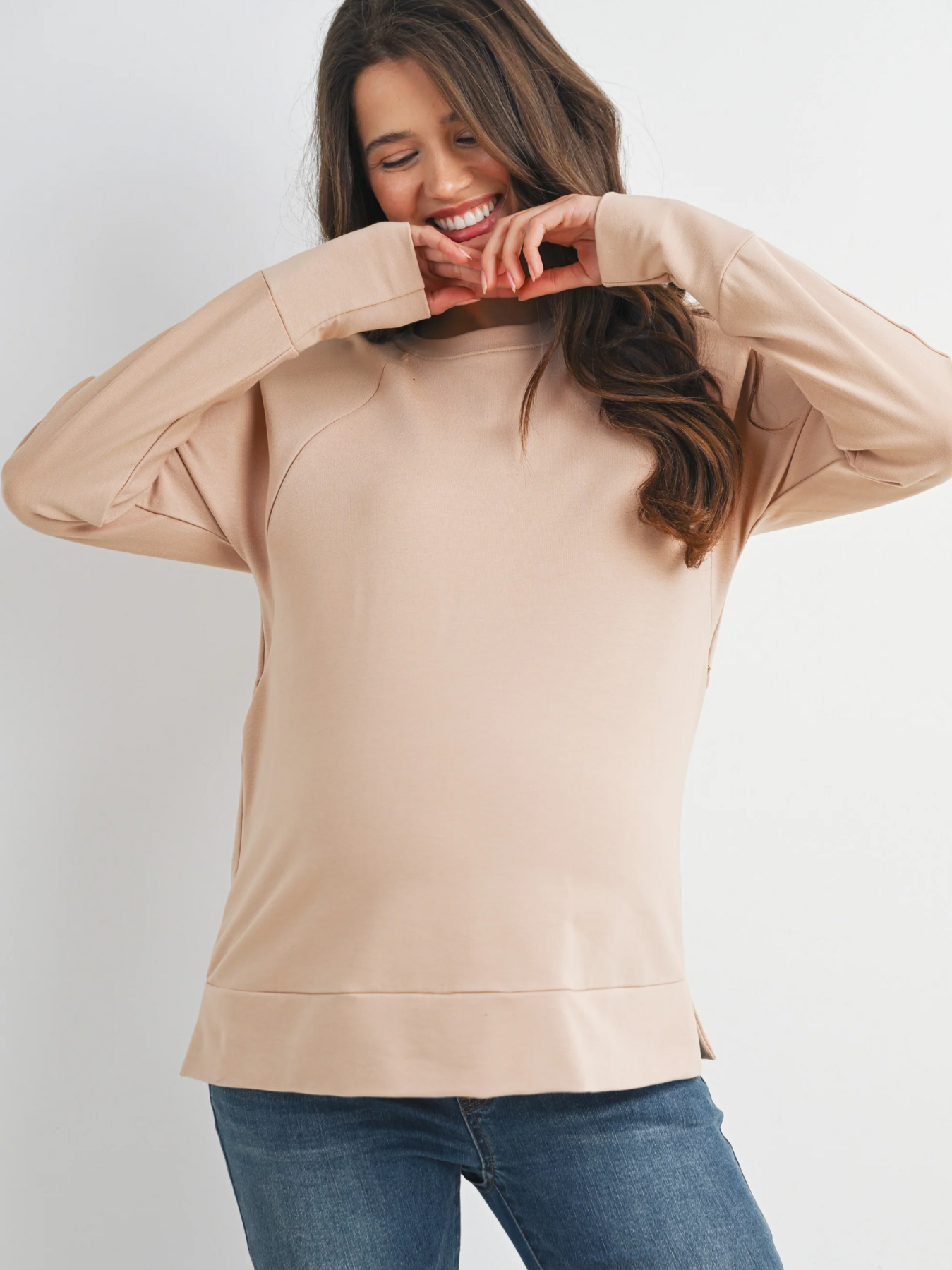 Sweat de grossesse avec fermetures éclairs latérales