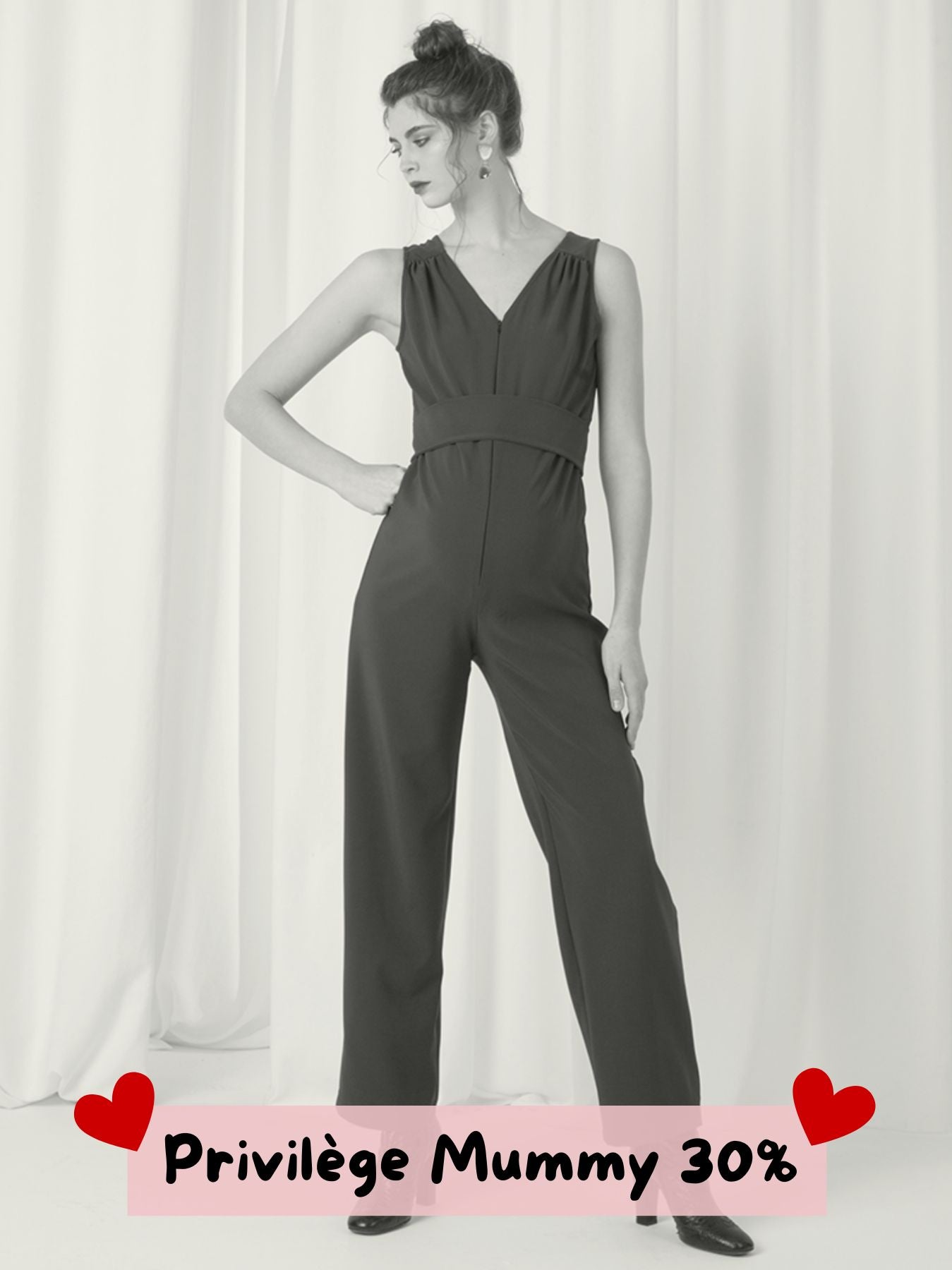 Combinaison de grossesse avec zip Noire