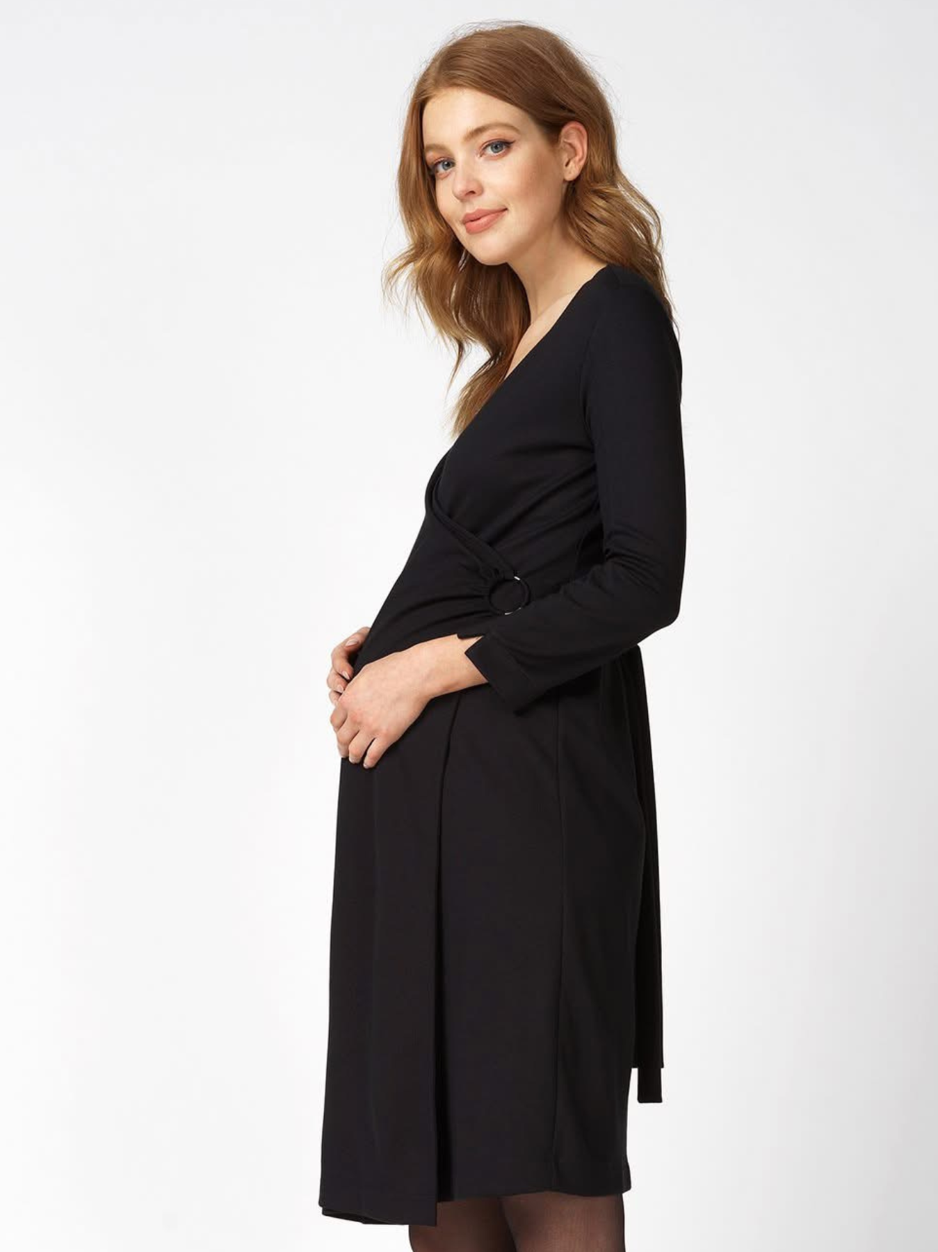 Robe grossesse noire chic Portefeuille