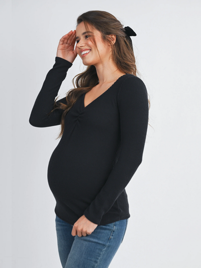 Blouse noire avec décolleté dentelle Noir