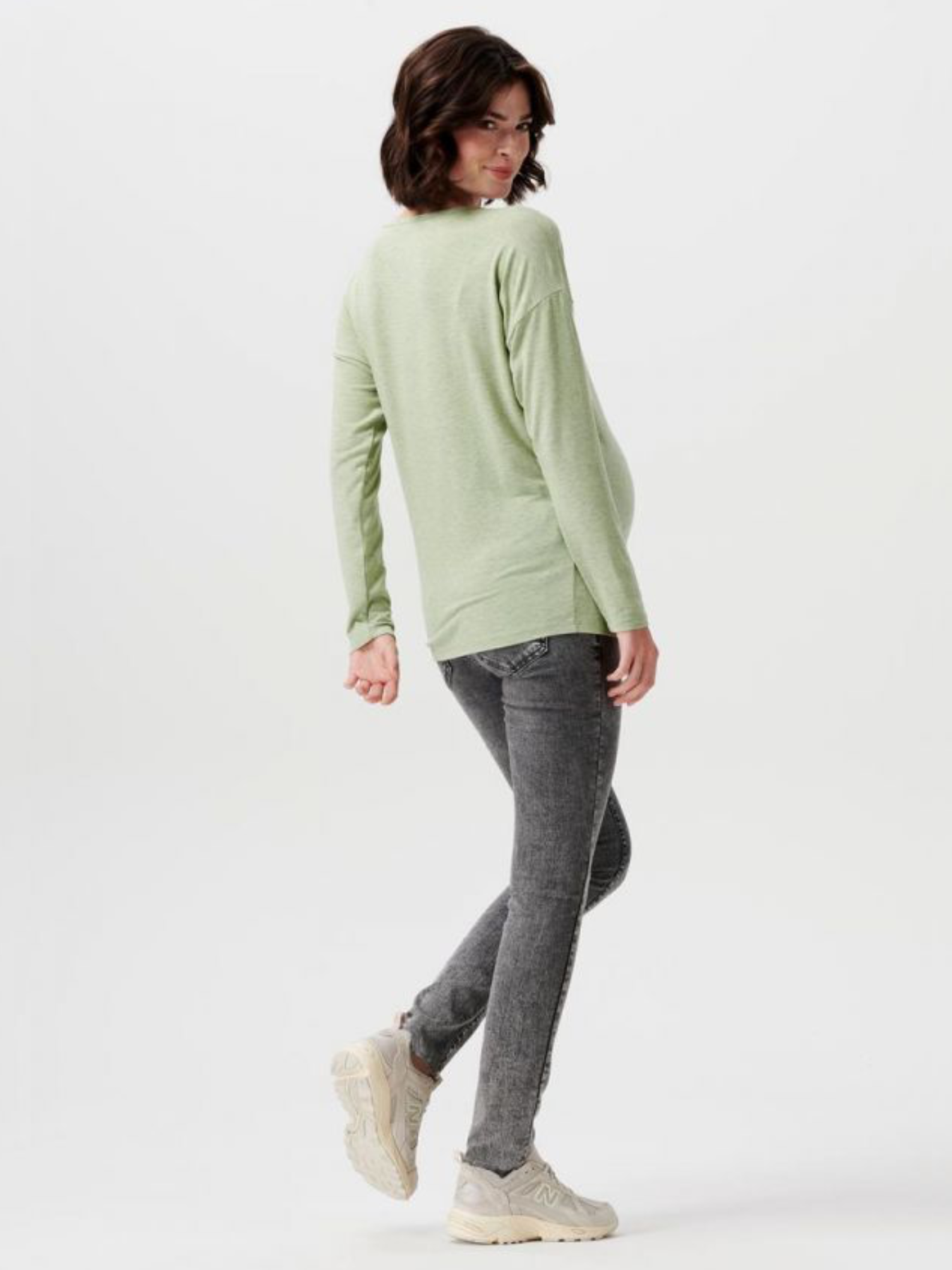 Soft water green maternity blouse