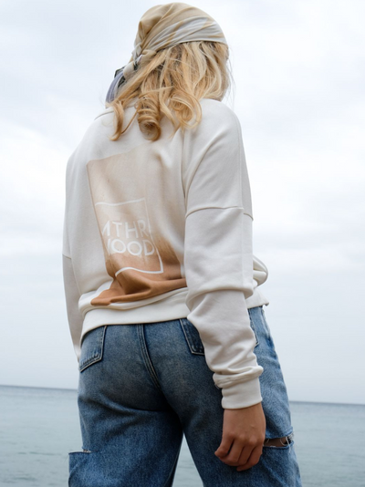 Sweater I am enough Blanc avec imprimé au dos