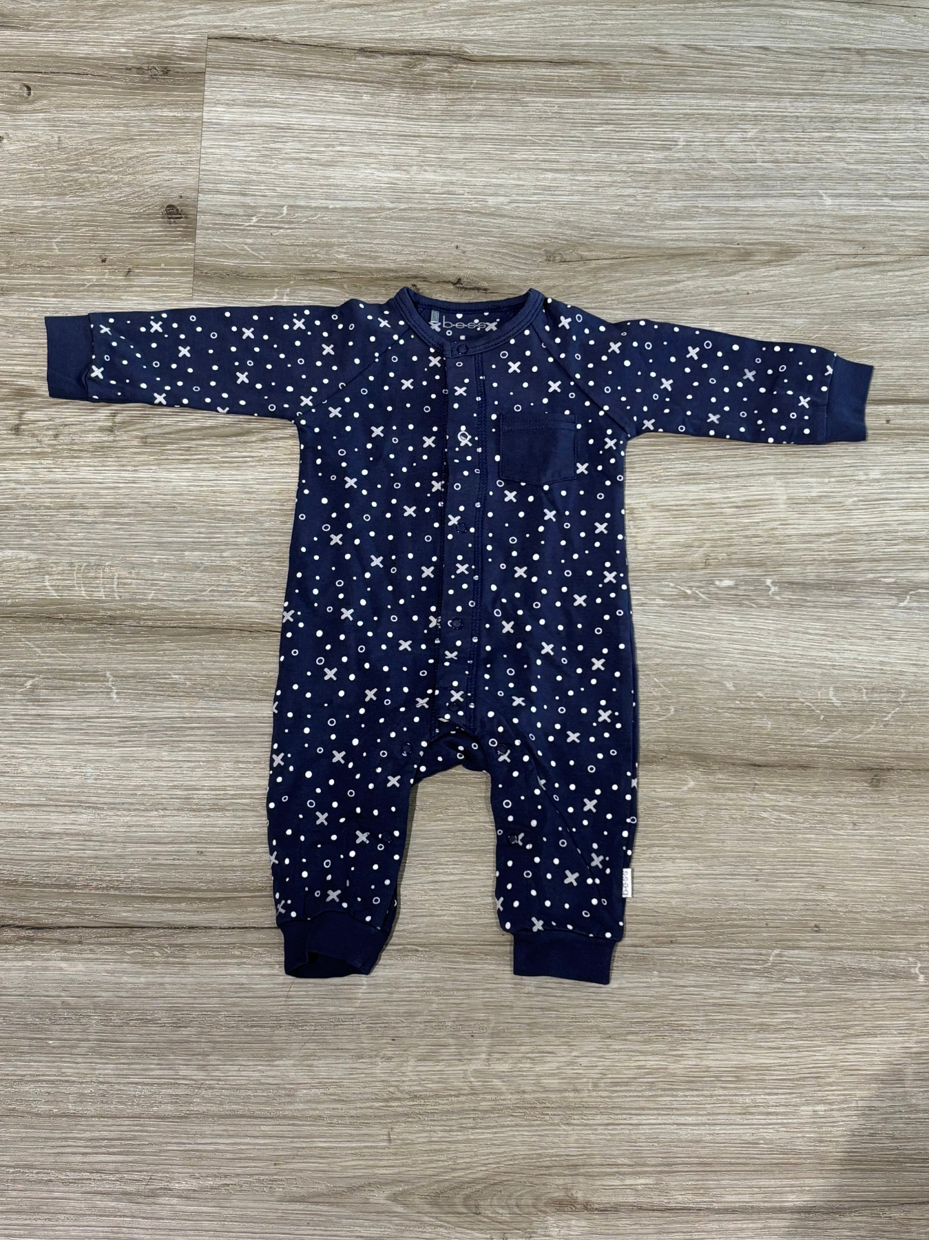 Grenouillère Garçon bleu à motifs