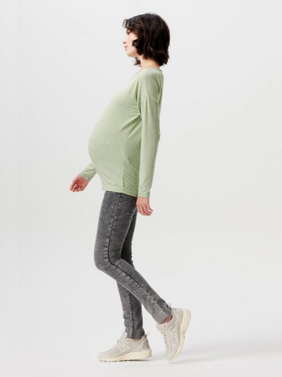 Soft water green maternity blouse