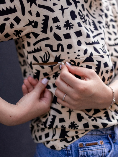 T-shirt met geometrisch patroon voor borstvoeding