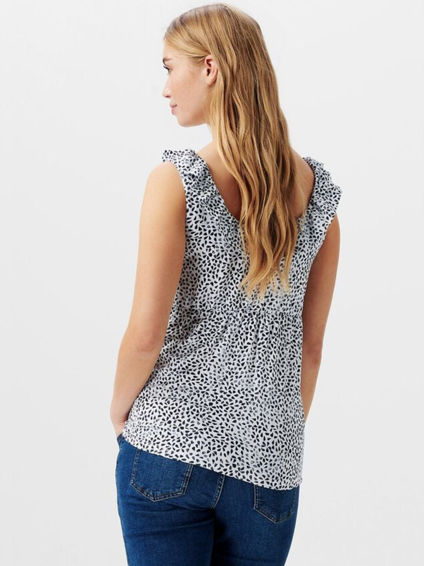 Maternity top with ruffles