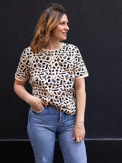 T-shirt met geometrisch patroon voor borstvoeding