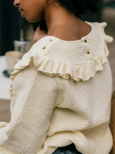 Blouse en gaze de coton Crème