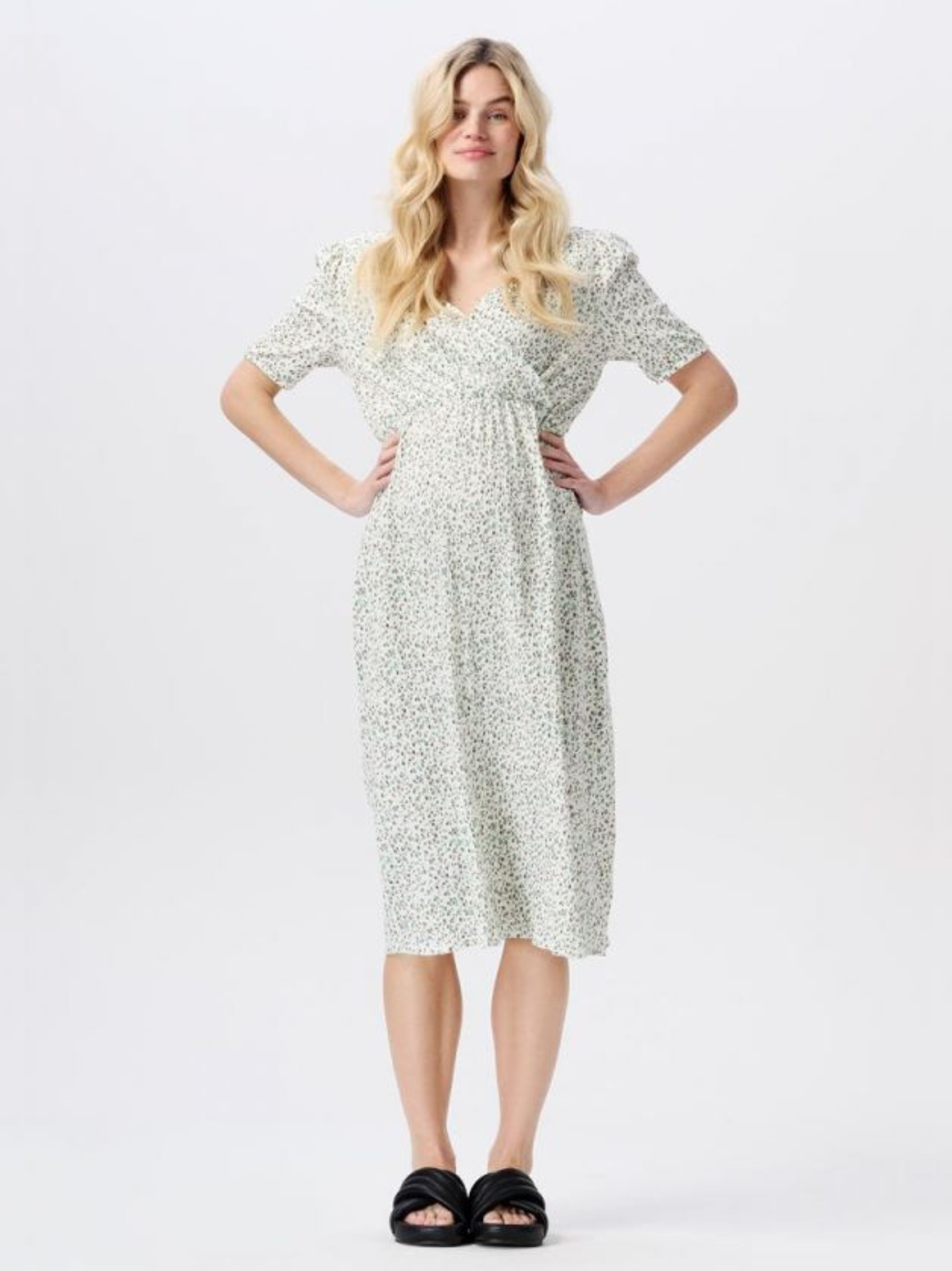 Floral cotton maternity dress
