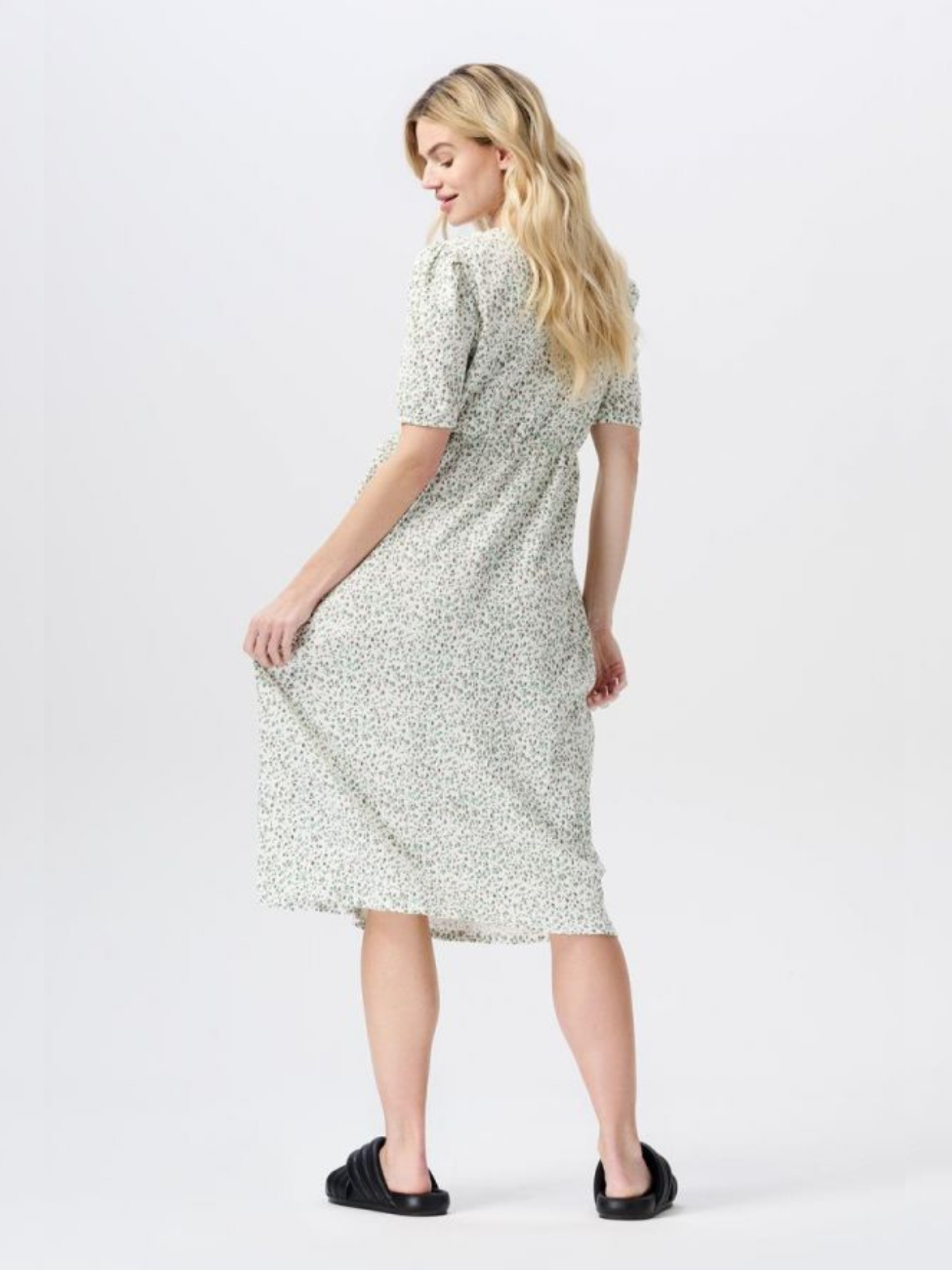 Floral cotton maternity dress