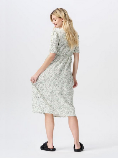 Floral cotton maternity dress
