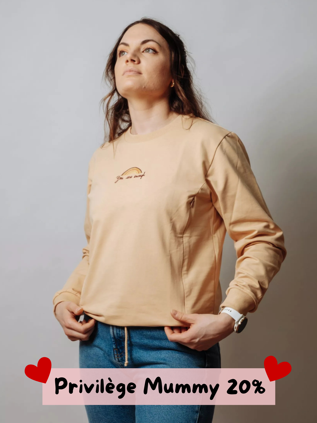 Sweater de maternité Arc-en-ciel orangé