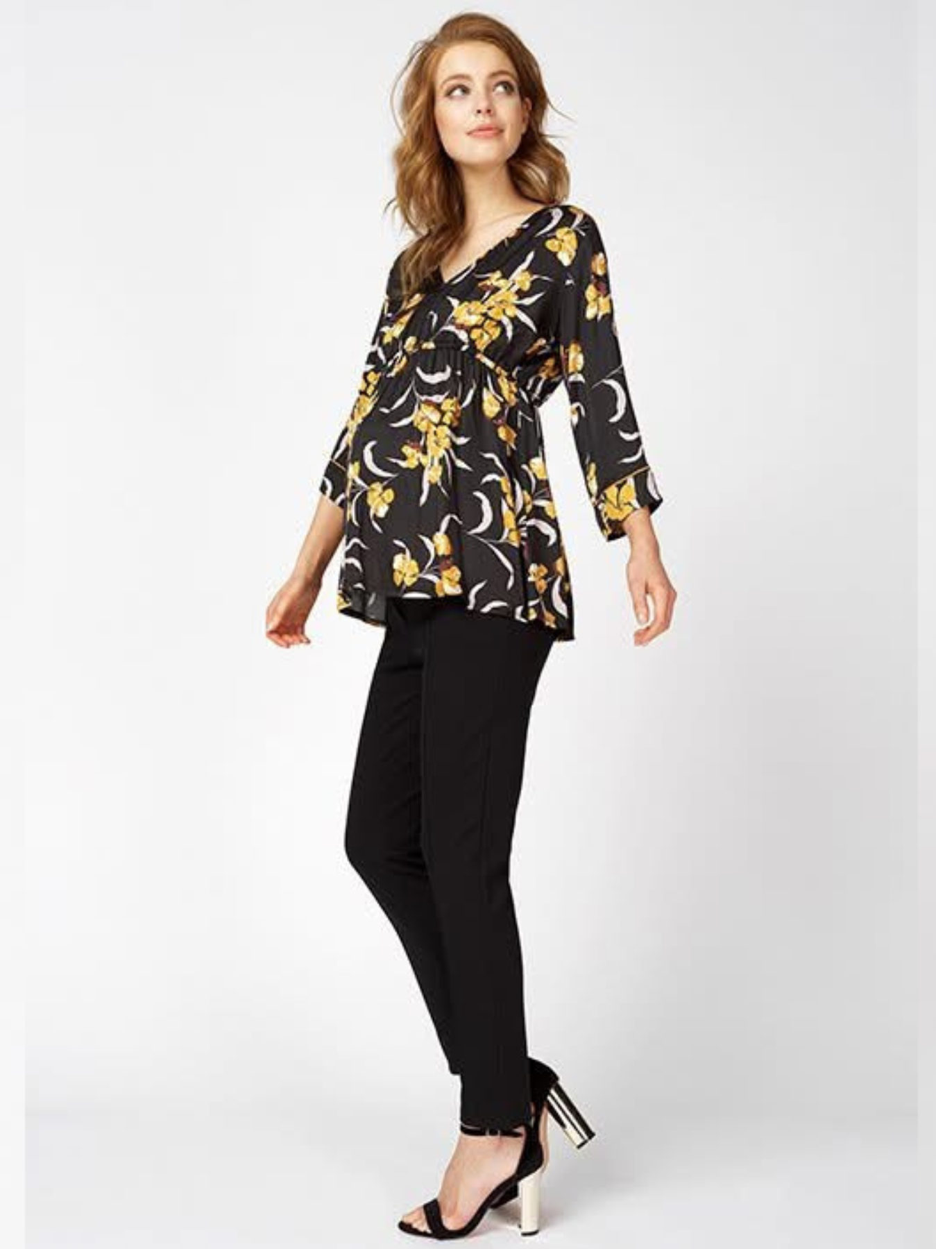 Blouse courte de grossesse festive florale