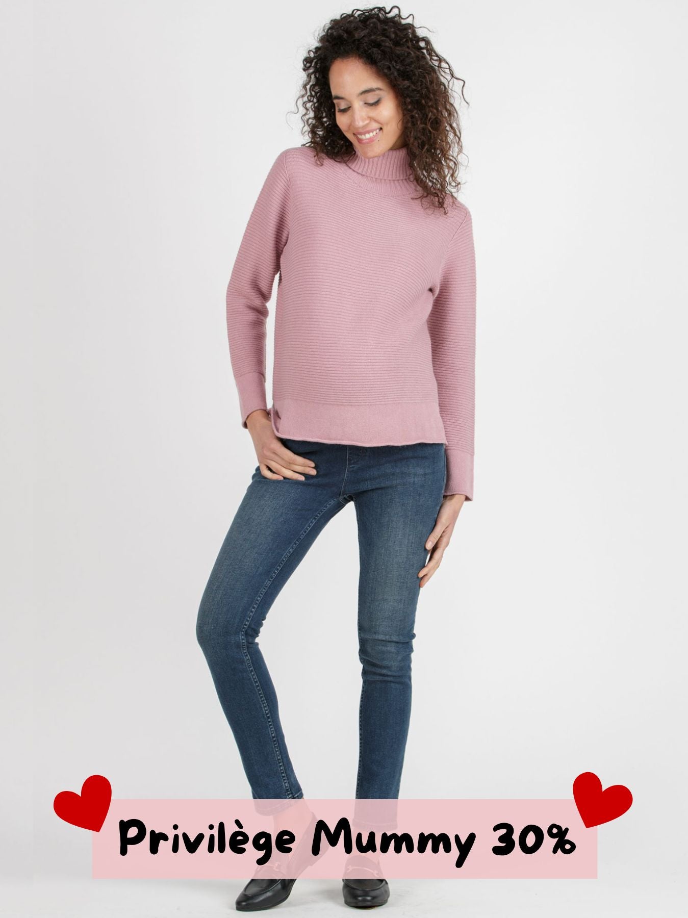 Pull de grossesse rose MARIANNA