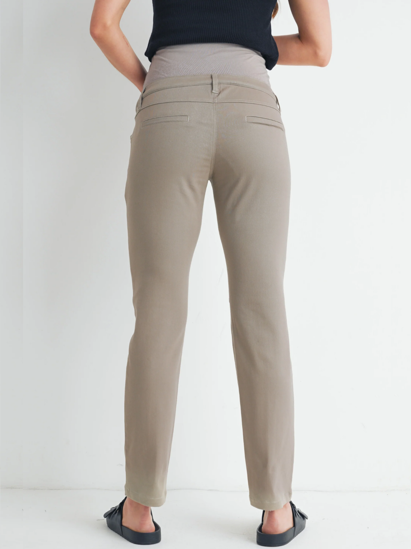 Jeans de grossesse à jambes droites Kaki