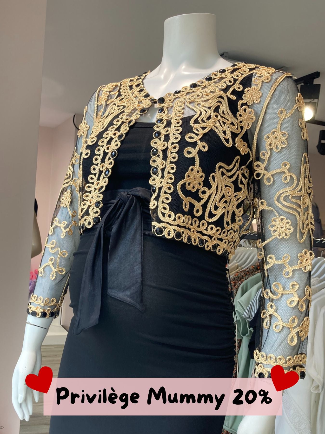 Boléro de maternité à perles baroque